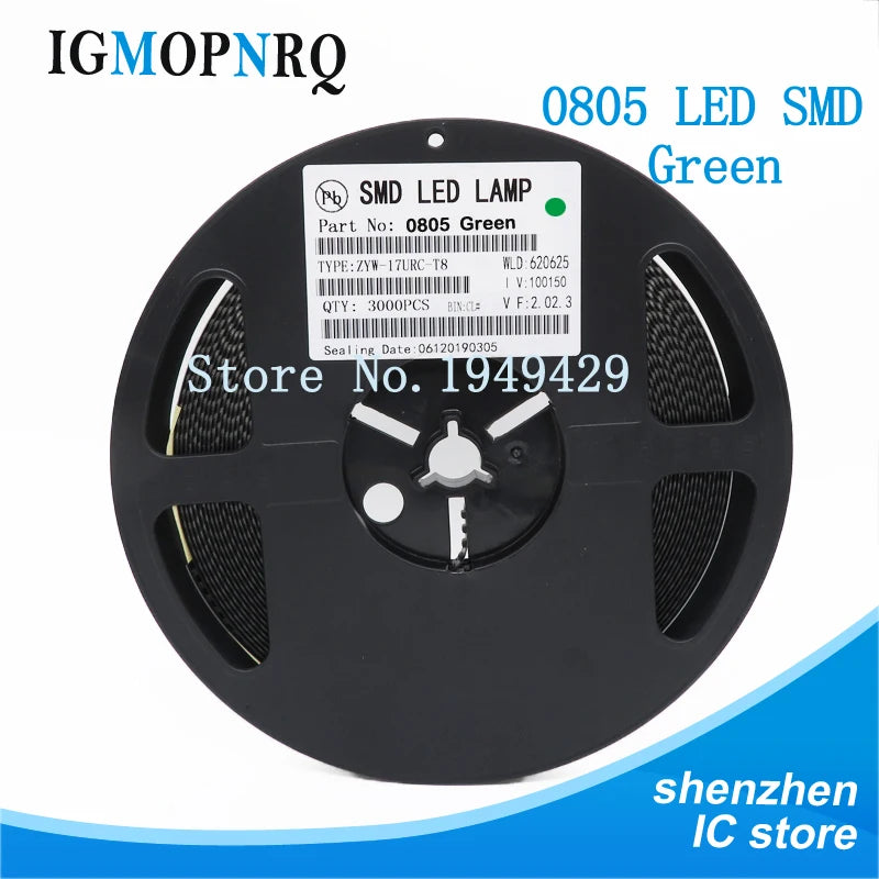 1Reel 3000pcs 0805 SMD LED  light  Yellow Red  Green Blue White new and