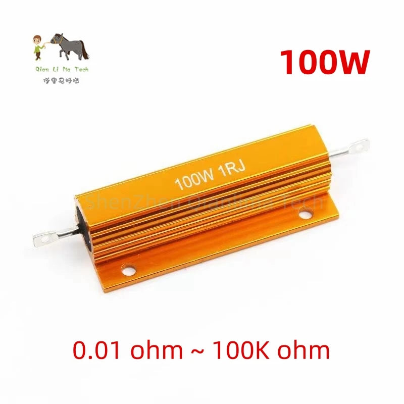 100W RX24 Aluminum Power Metal Shell Case Wirewound Resistor 220 250R 270R 300R 330R 390R 400R 450R 470R 480R 500R 510R 560R ohm
