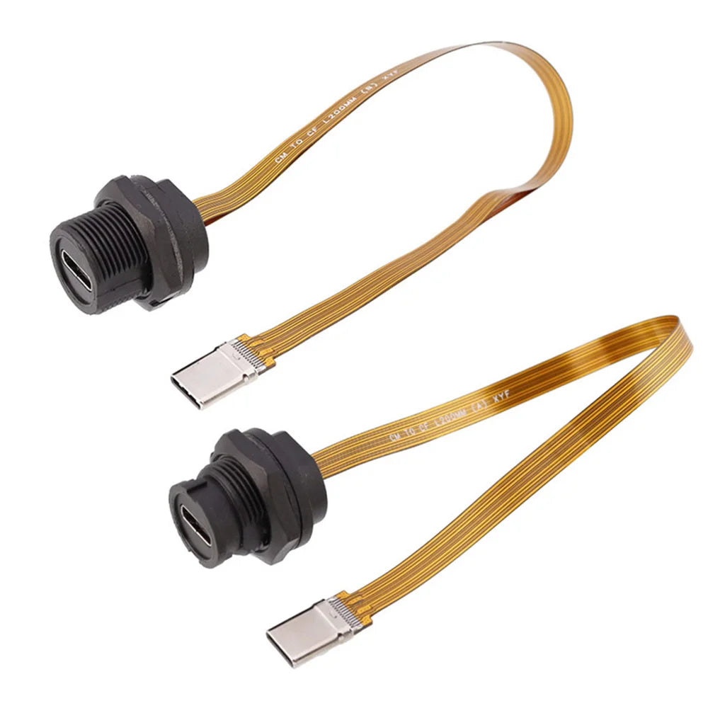 1PC TYPE C Threaded Snap FPC Waterproof Plug IP67 IP68 Data Connector USB3.1 Interface C-Type Male Female Plug Socket