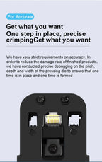 ONTi Professional Wire Stripper CAT6 Crystal Head Crimping Tool with RJ45 Cables Meter Tester for 4P/6P/8P Network Cable Cutters