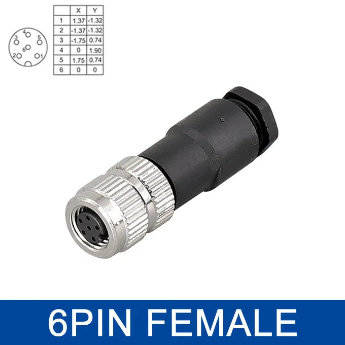 M8 Sensor Connector Screw Connection Metal A Code 3pin/4pin Non-welding 5pin 6pin 8pin Weld IP68 Straight Waterproof Connectors