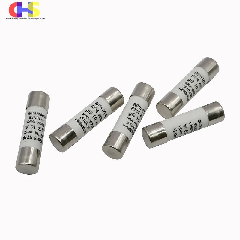 5pcs RO15 Ceramic fuse 10x38mm 0.5A 1A 2A 3A 4A 5A 6A 8A 10A 16A 20A 25A 32A 10*38mm 500V R015 10*38 10X38 FUSE
