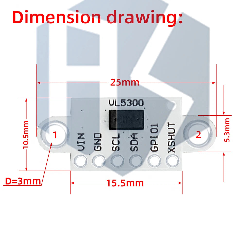 VI5300 Laser Ranging Sensor Module 4m Ranging instead of VL53L0X VL53L1X with cover sheet for  arduino