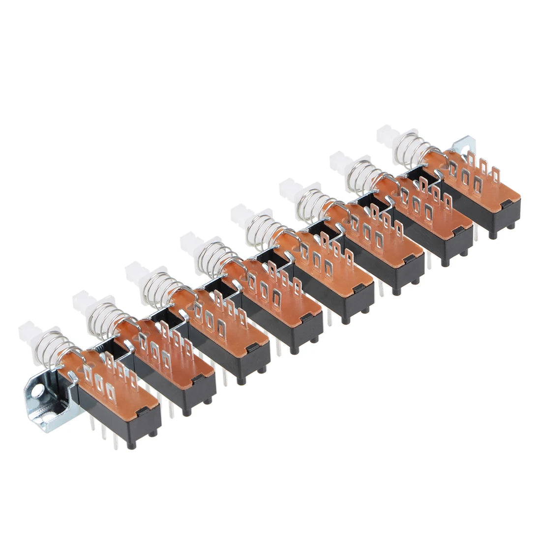 Interlock Push Button Switch Piano Type DPDT 6 Pin 4/6/8 Row Straight Through Hole Straight Key Switch for Electronic Products