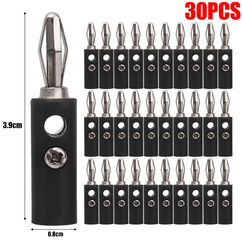 10-100pcs Wire Cable Screw Type Banana Plug Connector Adapter Cables Plugs Terminal for Musical Audio Speaker Video Receiver