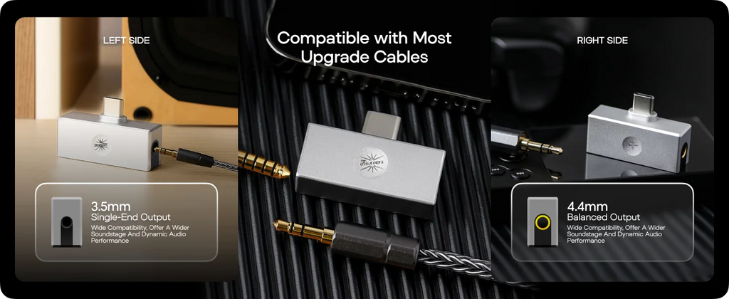 Linsoul Kiwi Ears Allegro Mini Portable High-Fidelity DAC USB C to 3.5/4.4mm Output with High Resolution 32bit/384kHz HiFi Amp