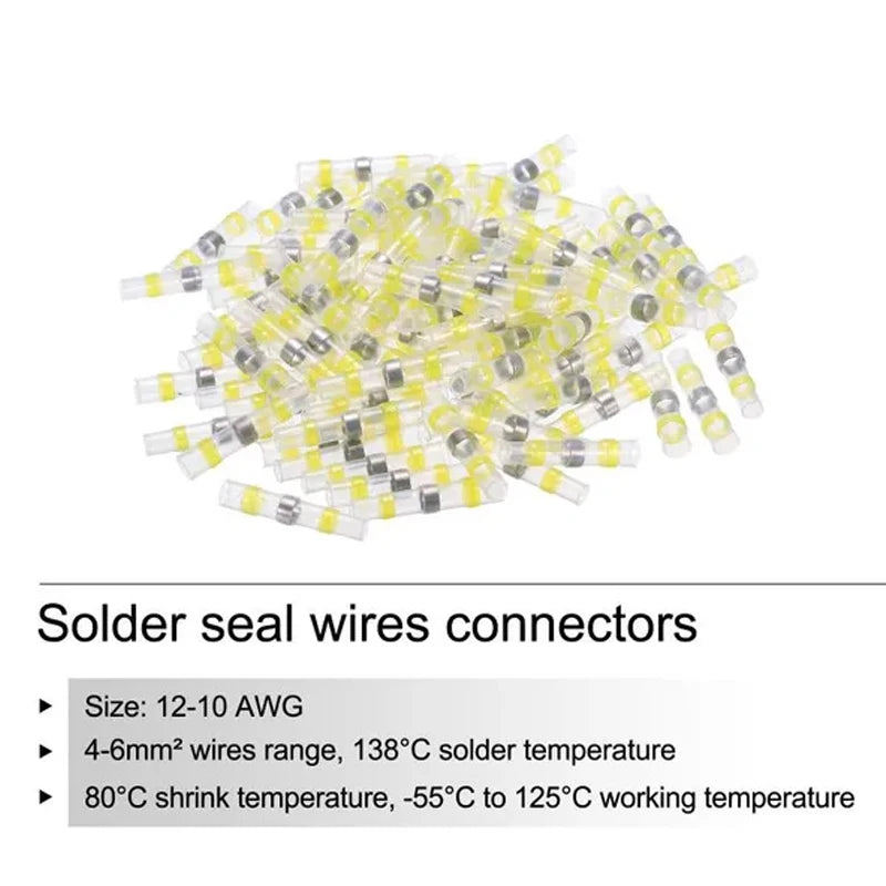 10/30/50PCS Waterproof welding heat shrinkable wire connector soldering sleeve wire terminal kit marine insulation