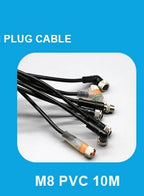 2m Line M12 4 5 Pins PVC LED IP67 Sensor Cable Connector Type A Socket Plug  Waterproof Male&Female Straight Angle Flange