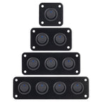 1-4 Gang Toggle Switch Panel 12V USB Car Boat Marine RV Truck Blue LED Styling Accessories Marine Rocker Switch Universal