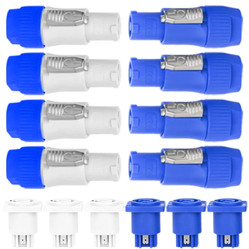 5pcs Powercon Connector 3 Pin Power Plug Adapter Lockable Cable Connector Chassis Socket NAC3FCB 3pin Male Plug Adapter