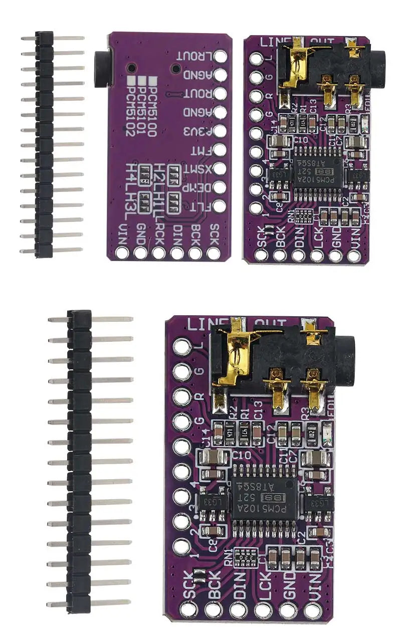 1-20PCS Interface I2S PCM5102A DAC Decoder GY-PCM5102 I2S Player Module For Raspberry Pi pHAT Format Board Digital Audio Board