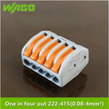 5/10pcs 222-412 222-413 222-415 WAGO Quick Wiring Terminal 2/3/5 Holes 0.08-4mm² Electrical Equipment Lever Wire Connector