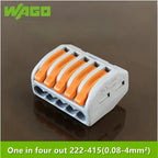5/10pcs 222-412 222-413 222-415 WAGO Quick Wiring Terminal 2/3/5 Holes 0.08-4mm² Electrical Equipment Lever Wire Connector