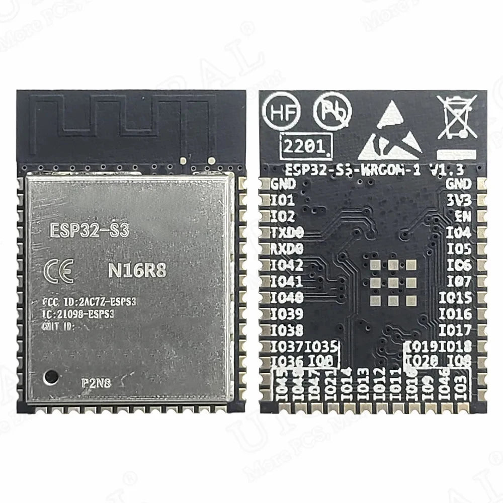 ESP32S3 N16R8 2.4G Wifi BT Module 32-Bit Dual-Core Low Power 8MB PSRAM 16MB Flash ESP32-S3-1