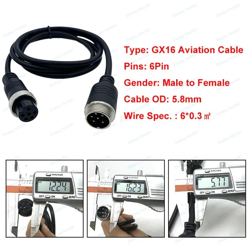 1Pcs GX16 2 3 4 5 6 7 8 10 Pin Male to Female Extension Cable GX-16 Aviation Connector for CCTV Camera Security DVR 1m 2m 5m 10m