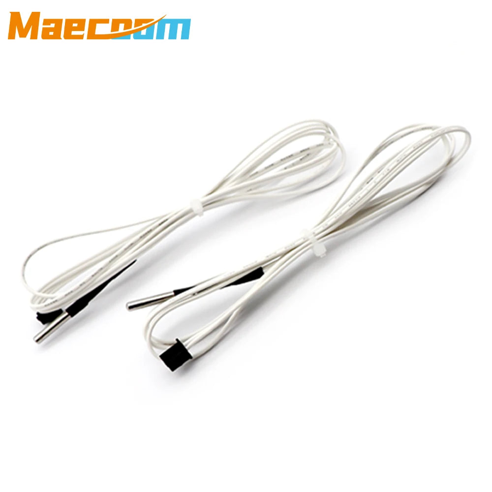 2/5pcs 1M/2M NTC 100K Ohm B3950 Thermistor 3x15mm Cartridge Sensor High Temperature for 3D V6 Upgraded Heater Block 3D Printer