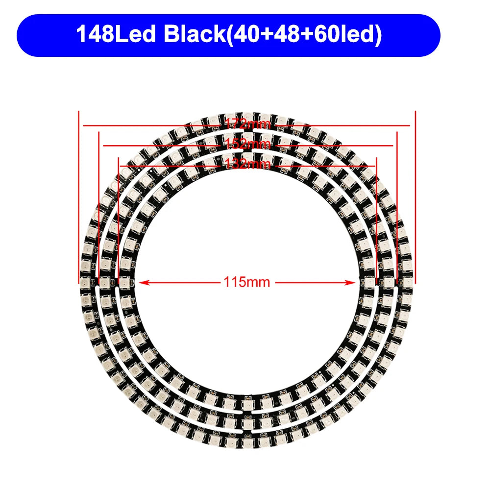 DC5V WS2812B DIY Led Ring Individually Addressable WS2812 IC Built-in 5050 RGB Round Modules Circle Arduino Light 8 To 148 Pixel