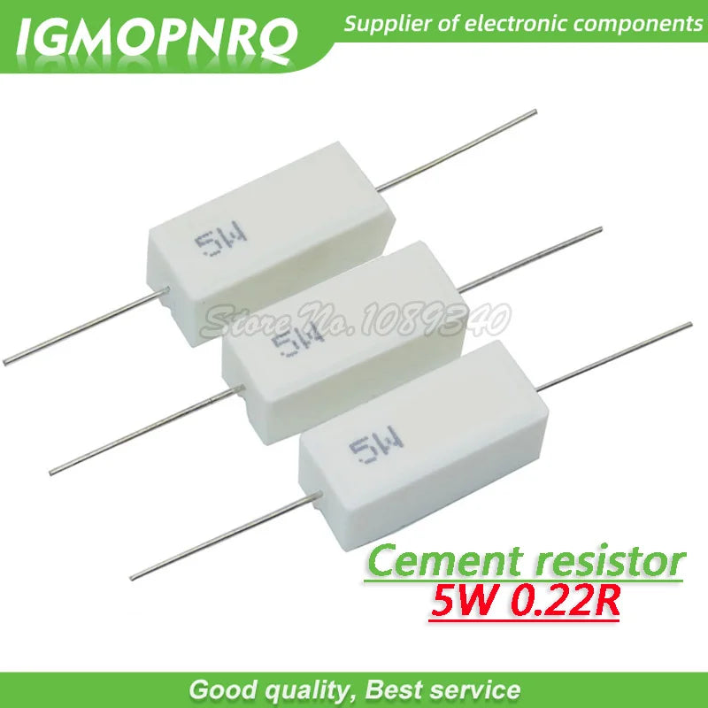 10pcs 5W 0.22 ohm Cement resistance 0.22R 0.22ohm IGMOPNRQ