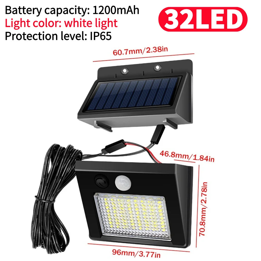 48 LEDs Solar Powered 3 Modes IP65 Waterproof Motion Sensor Lights Outdoor Lamps