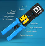 AMPCOM RJ45 Crimp Tool Pass Through Cat5 Cat5e Cat6 Crimper Cutter Stripper for RJ45 RJ12 RJ11 8P 6P End Pass Through connector