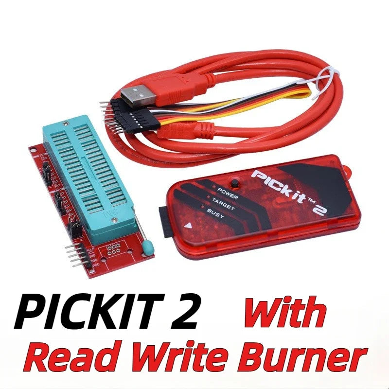 PICKIT2 PICKIT3 PICKIT3.5 Programmer with Burner Kit Programming PIC Microcontroller Chip +PIC Adapter Universal Programmer Seat