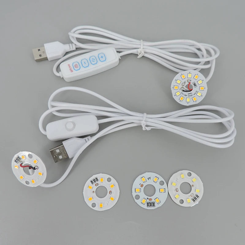 Warm White DC 5V 3W USB LED Lights 2835 Chip Single Color Reading Night Light Desk Book Tablet Lamp with Cable Dimmable