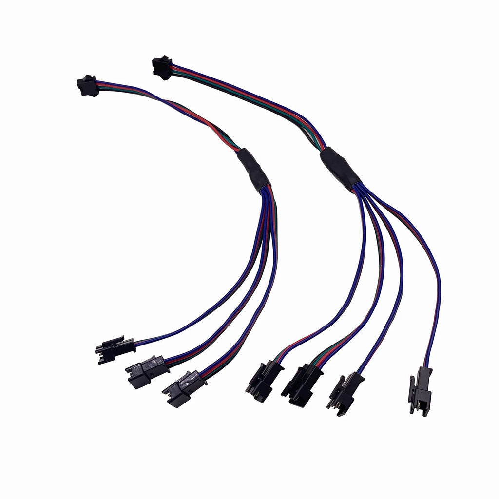 2pcs 2pin 3Pin 4Pin SM Splitter 1 To 2 3 4 LED Connector JST Male Female Connector Wire Cable For WS2812 WS2811 WS2801 Led Strip
