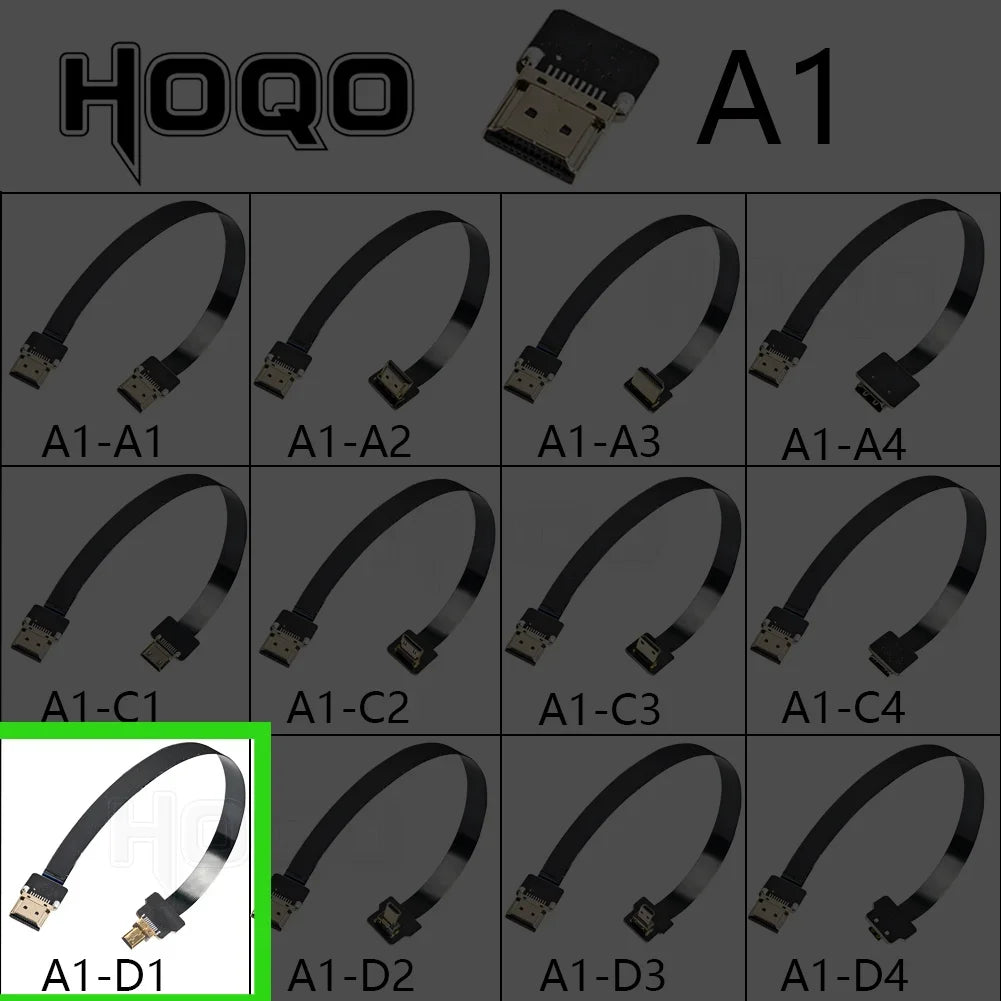HD A1 Ultra Thin Flat FPV HDMI-Compatible Cable Flexible Mini HDMI to Micro HDMI Ribbon Wire 5cm/50cm Short FPC FFC