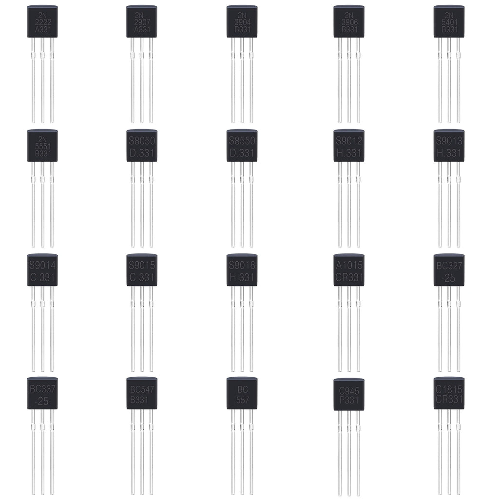 100pcs BJT transistors 20 Values A1015 BC327 BC337 C1815 S8050 S8850 2N2222 2N2907 2N3904 2N3906 C945 S9012 S9013 S9014 S9015