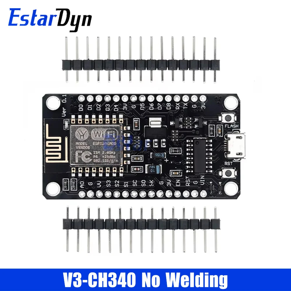 ESP8266 ESP-12E NodeMCU V2 V3 Development Board with CH340/CP2102 USB for IoT Smart Home MicroPython WiFi Control
