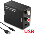 ADC Analog To Digital Audio Converter RCA to Optical Toslink Audio Adapter Analog Digital Fiber Toslink Coaxial Audio Converter