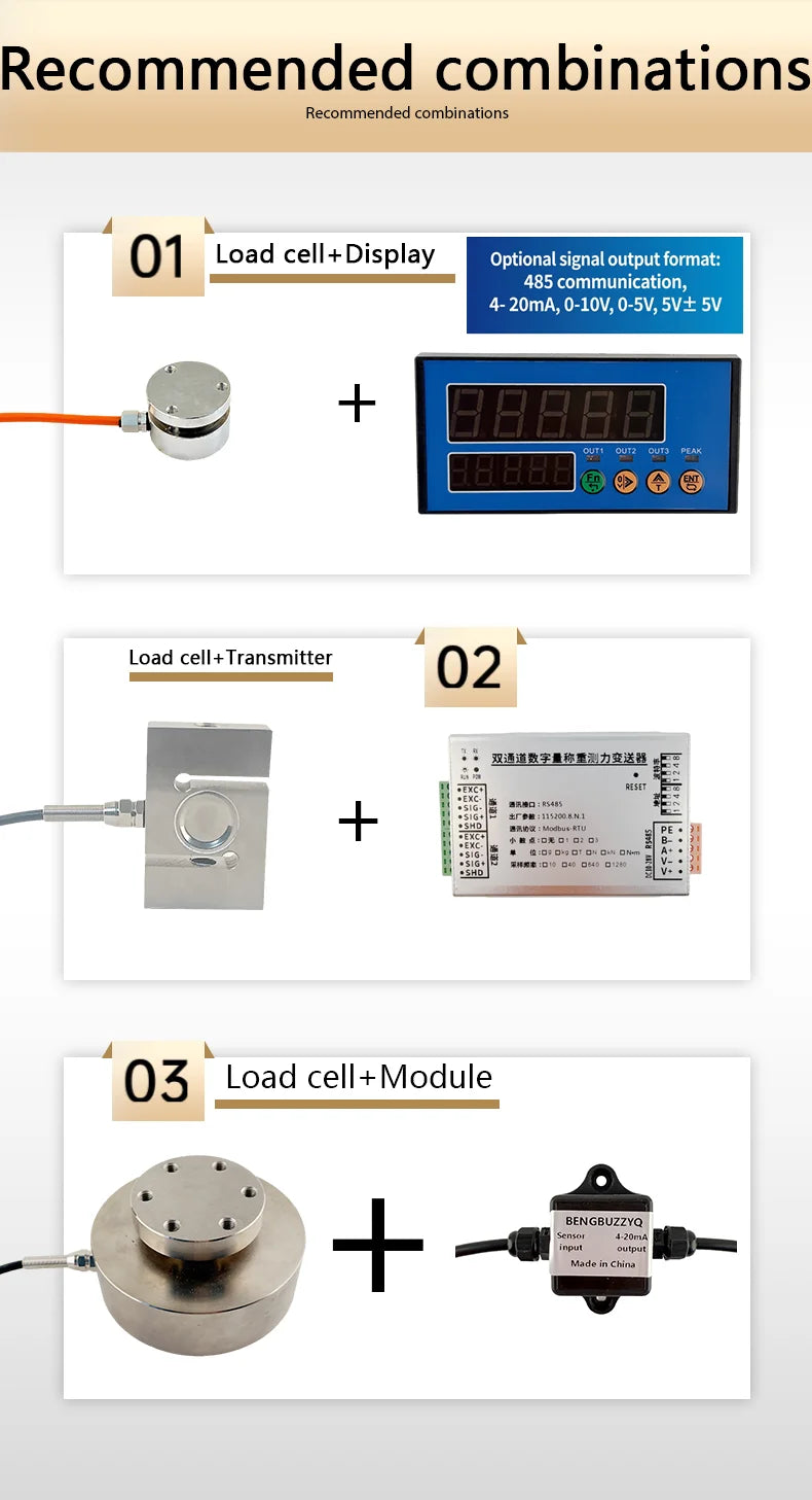 Compression/Tension Spoke Load Cell 30kg-5t Options, 5-Digit Display Controller, Relay Outputs OUT1/OUT2 8 Mounting Holes