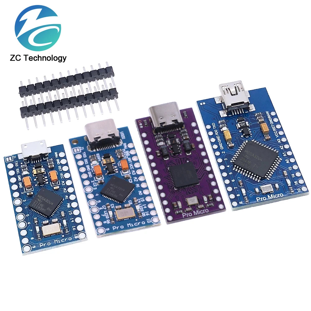 Type-C USB Pro Micro For Arduino ATmega32U4 5V/16MHz 3.3V/8Mhz Module With 2 Row Pin Header Leonardo Usb Interface Board