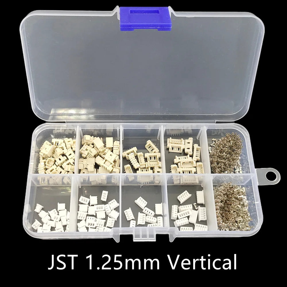 1 Box JST Connector Assortment Kit - SH1.0/ZH1.5/PH2.0/XH2.54 2-5Pin Male/Female Socket with Horizontal/Vertical Header