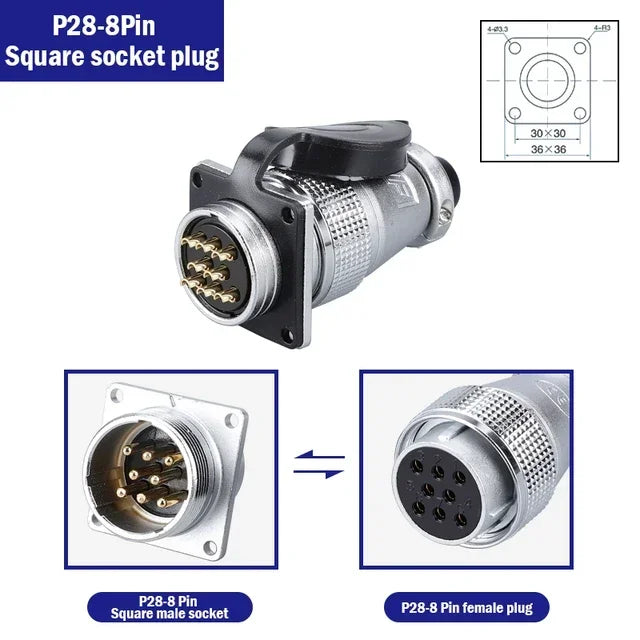 PLS28 P28-2/3/4/5/7/8/10/12/16/17/20/24/26 Pin Aviation Connector Plug WS28 Male Female Plug Socket Connector