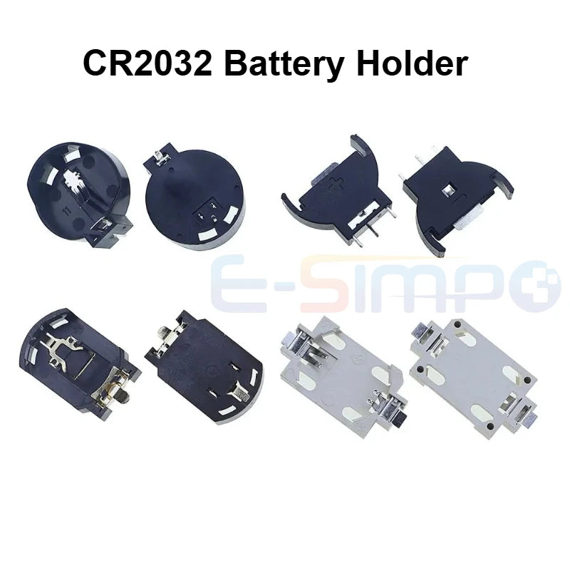 10PC CR2032 3V CR2016 CR2025 Battery Socket BS-2 BS-6 BS-8 Gold Horizontal Vertical DIP SMD Button Battery Holder Batteries Case