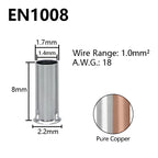 Pure Copper Non-Insulated Cord End Terminals Kit EN0508 EN1008 EN4009 Naked Wire Ferrules Crimp Terminals Wire Connector