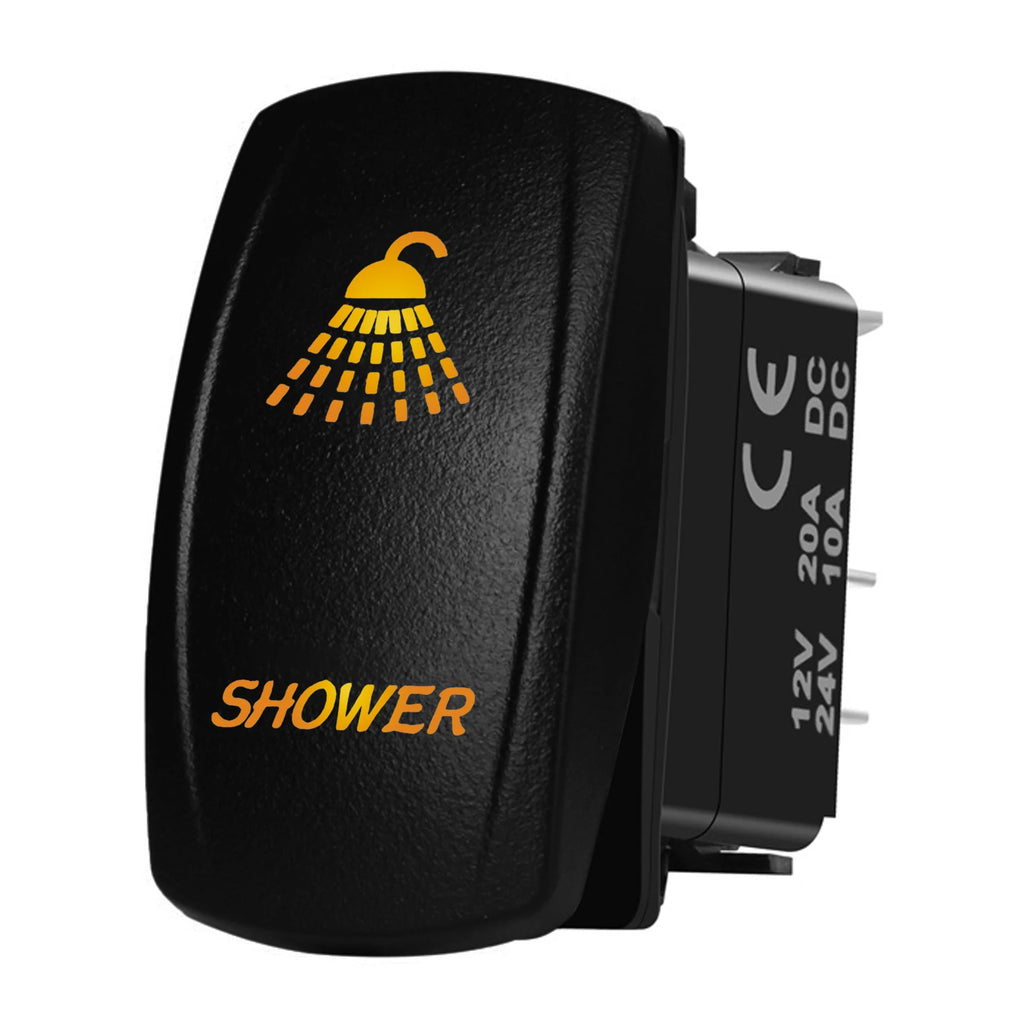 Marine Boat Rocker Switch 12/24V Orange Backlit Anchor Beacon Up Down Button ON OFF/ON OFF ON Momentary Toggle Switch Waterproof