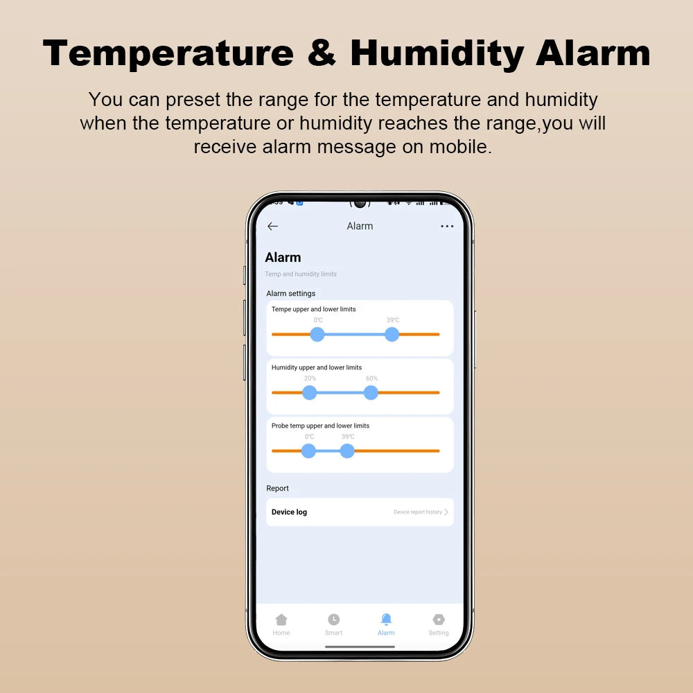 2026 New Tuya WiFi Humidity Temperature Sensor with External Probe Thermometer for Smart Home APP Monitoring for Refrigerator