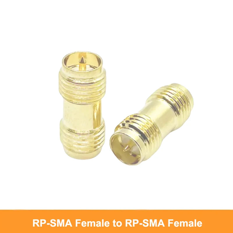 Gold Plated Brass Straight SMA Male to Male Adapter RP-SMA Female to Female RF Coax Connector for WiFi Antenna FPV
