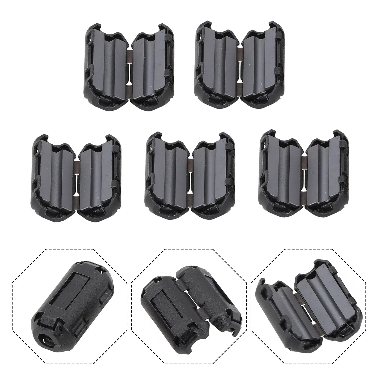 5PCS Toroidal Core Ferrite Noise Suppressor Filter Ring Cable Clip 3.5-13mm Bead Choke EMI RFI Singal Anti-jamming Noise Filter