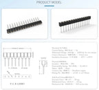 10pcs 2.54mm L7.43/9.7/11.75/17.8mm Round Single Row 1x40Pin Hole Breakable PCB IC Crystal Transistor Female Pin Header Socket
