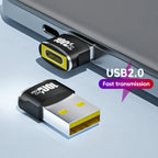 Black /Green 100W PD USB to Type-C OTG Adapter - USB-C Female to USB-A Male