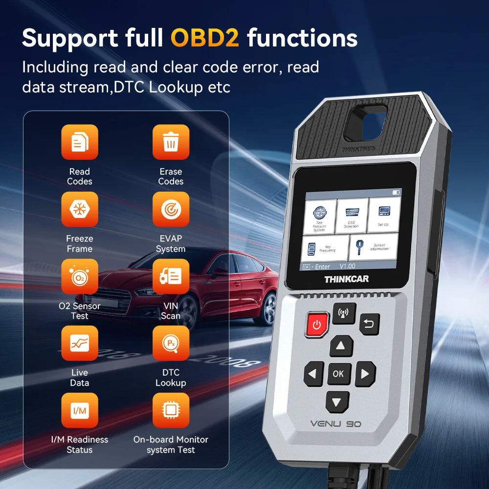THINKCAR VENU 90 OBD Automotive Tire Pressure Monitoring Sensor TPMS Relearn Activation Programming Car TPMS Diagnostic Tools