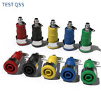 QSS 10pcs 4mm Safety Banana Socket Panel Socket Banana Plug Jack Electrical Connector Tool