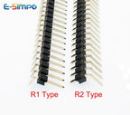 10pcs 2.54mm 1x40P Right Angle Extend Extra Long B6-12mm 90d R1 R2 Gold plated Single Row Cuttable PCB Male RA Pin Header Jumper