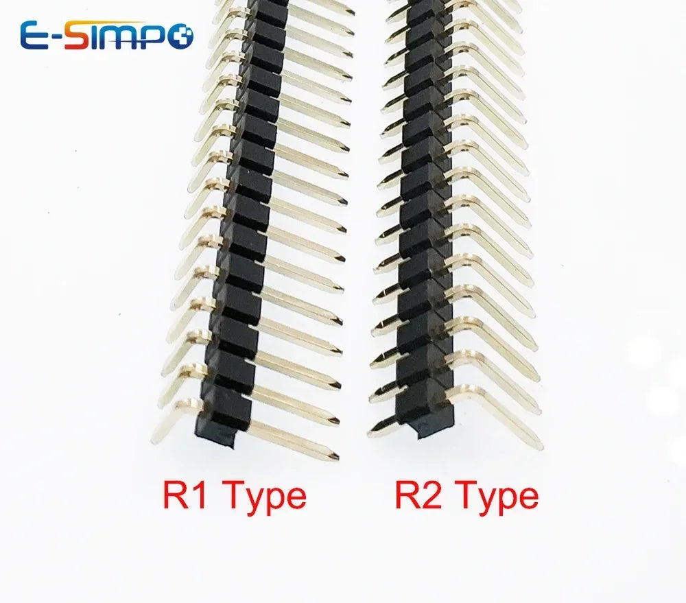 10pcs 2.54mm 1x40P Right Angle Extend Extra Long B6-12mm 90d R1 R2 Gold plated Single Row Cuttable PCB Male RA Pin Header Jumper