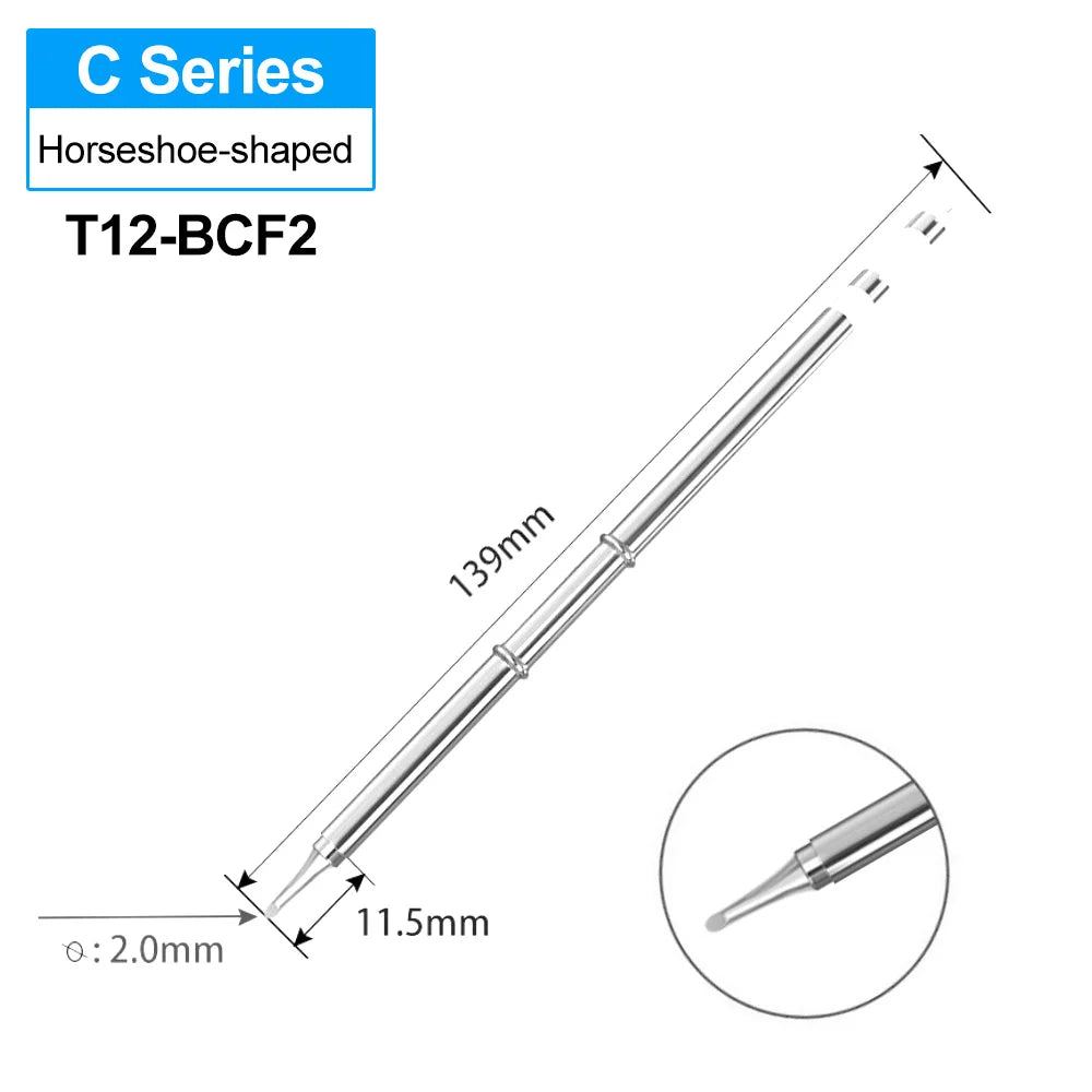T12 Horseshoe-Shaped Soldering Iron Tips T12-C1 BC1 BC2 BC3 C4 BCF2 BCF1 for Hakko FX951 FX950 FM203 STC T12 DIY Welding Station
