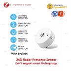 Zigbee Presence Sensor 24G Mmwave Radar Human Detector Motion/Static Detection For Tuya Z2M Smart Home Security Automation Alarm