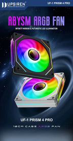 UPSIREN UF-1 PRISM 4 PRO Computer Chassis Fan 12cm ARGB 4 Pin PWM Quiet Cooling Fan 12V Large Air Volume 45.2CFM/600-1500RPM